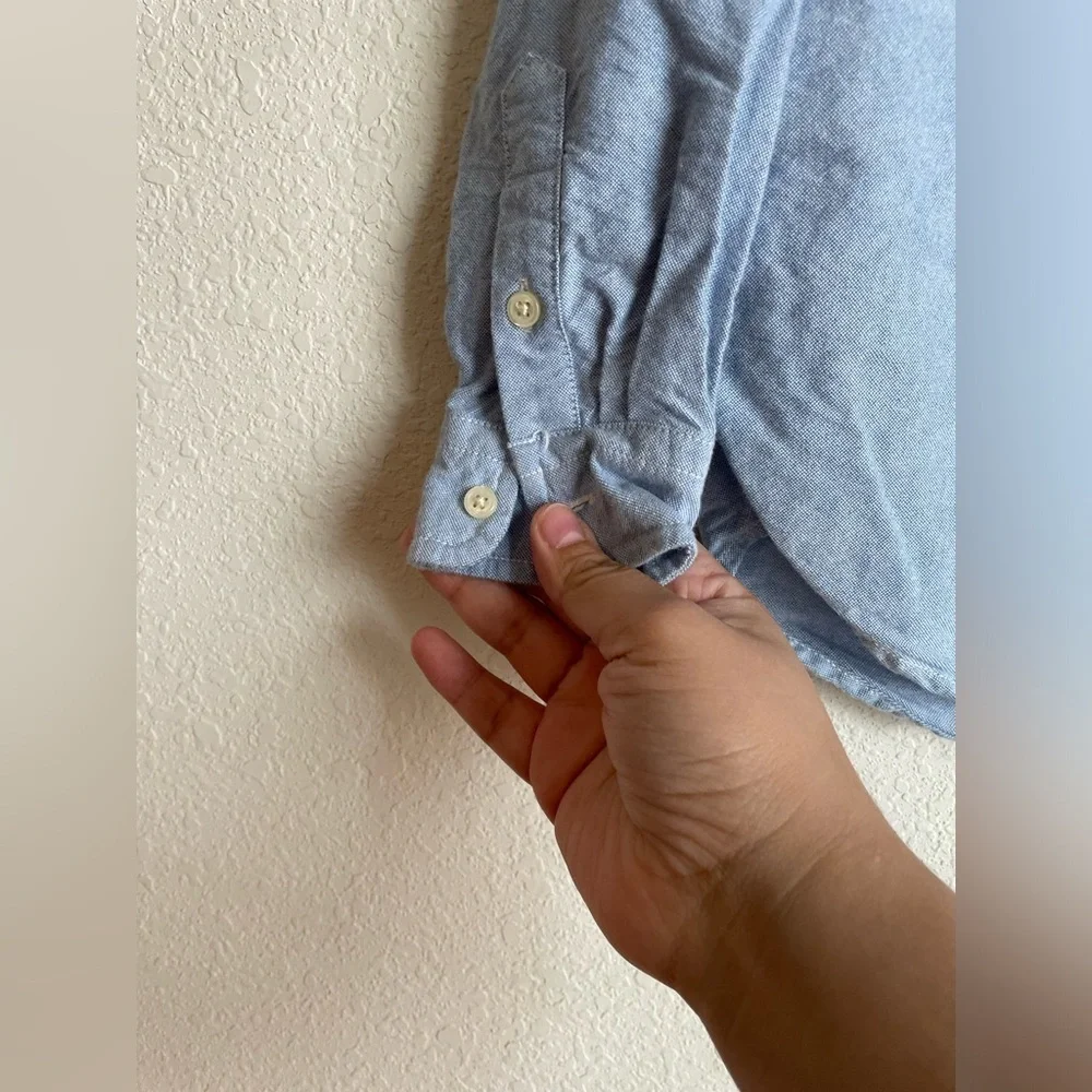 Ralph Lauren Classic Fit Kids Light Blue Cotton Oxford Button Down Shirt size 4T